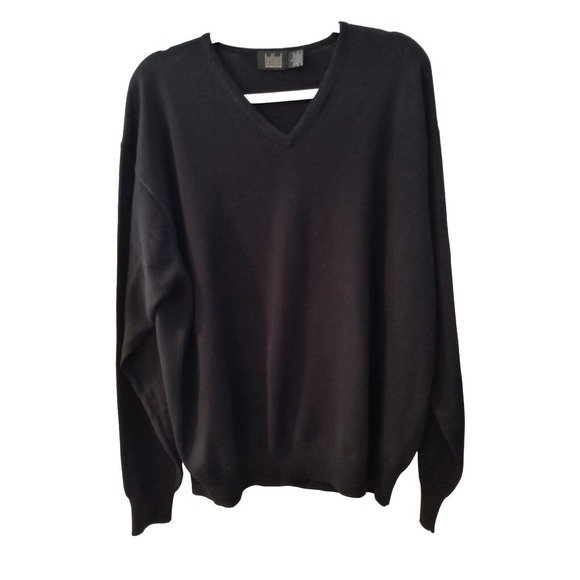 Belford Other - Belford 100% Extra Fine Merino Wool V-neck Long Sleeve Black Sweater Men's Sz L